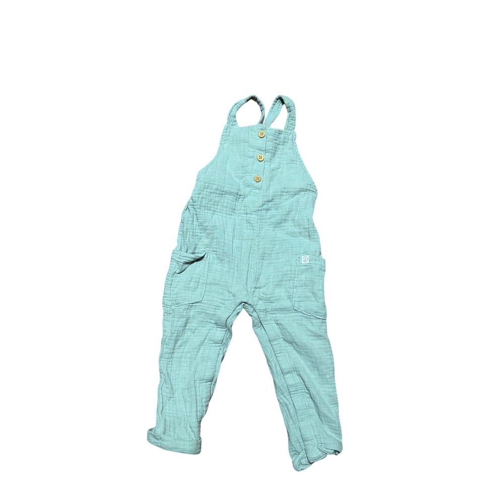 Little Planet by Carters Sage Green Organic Cotton Gauze Overalls 18M